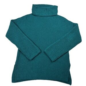 Abercrombie & Fitch Womens‎ XS Green Chunky Knit Long Sleeve Turtleneck Sweater